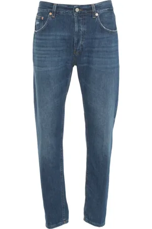 Dondup Jeans, Herre, Blå, W35, Bomuld, Ødelagte Gulerodspasform Jeans 