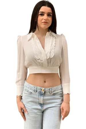 Elisabetta Franchi Bluser & Skjorter, Dame, Hvid, M, Uld, 100%Vi Stilfuldt Modekjole