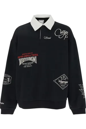 WOOYOUNGMI Sweathshirts & Hoodies, Herre, Sort, S, Bomuld, Sort Herre Polo Skjorte