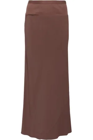 Rick Owens Nederdel, Dame, Brun, S, Bias Skirt med halsdetalje