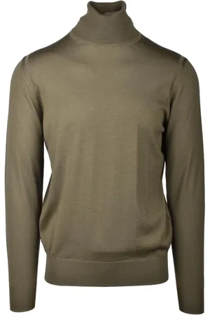Paolo Pecora Strik, Herre, Grøn, XL, Uld, Uld Turtleneck Sweater