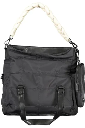 Desigual Taske, Dame, Sort, ONE SIZE, Polyester, Sort Polyester Håndtaske med Aftagelig Clutch