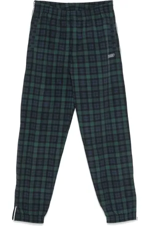 MARTINE ROSE Bukser, Herre, Grøn, S, Sort Tartan Trykt Trackpant