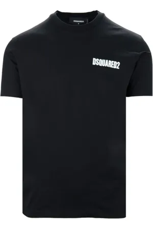Dsquared2 Top, Herre, Sort, XL, Bomuld, Sort T-shirt med Print, Korte Ærmer