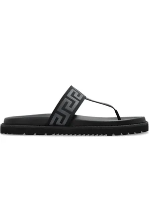 VERSACE Sko, Herre, Sort, 42 EU, Sorte Sandaler til Smarte Outfits
