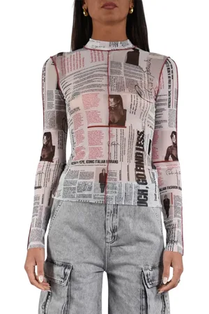 Patrizia Pepe Top, Dame, Flerfarvet, M, Tyl, Trykt tyl slim fit top