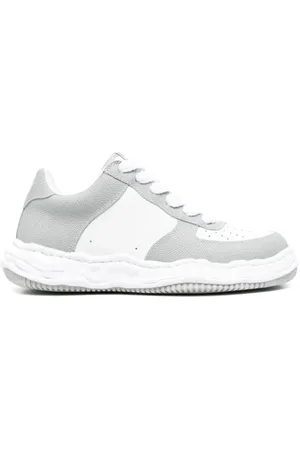 MIHARA YASUHIRO Sko, Herre, Grå, 38 EU, Læder, Wayne LOW Original Sole Basket Læder LAV TOP Sneaker Grå/Hvid