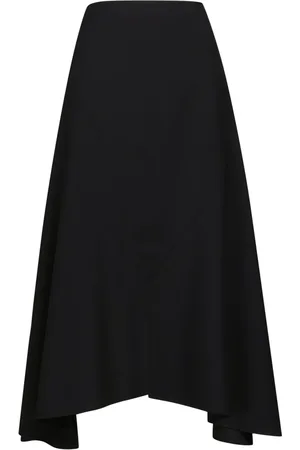 Marni Nederdel, Dame, Sort, M, Uld, Asymmetrisk Tropical Wool Midi-nederdel