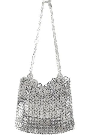 Paco rabanne Taske, Dame, Grå, ONE SIZE, Uld, Sølv Skuldertaske 1969 Stil