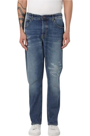 PT Torino Jeans, Herre, Blå, W35, Denim, Tapered Denim Jeans