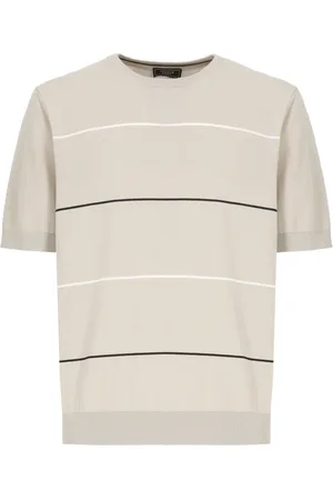 PESERICO SIGN Top, Herre, , L, Bomuld, Polo Shirt med Stribet Mønster