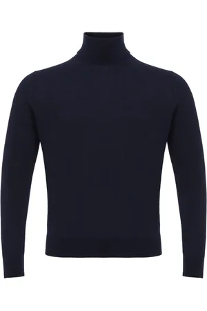 COLOMBO Strik, Herre, Blå, 5XL, Cashmere, Navy Cashmere Silke Sweater