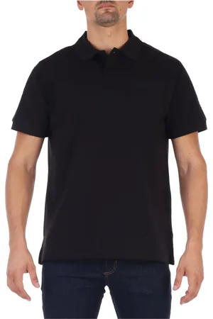 VERSACE Top, Herre, Sort, S, Bomuld, Bomuld Pique Polo med Logo Print
