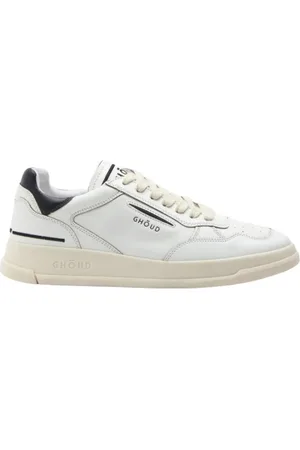 Ghoud Sko, Herre, Hvid, 44 EU, Læder, Hvide Lædersneakers med Broderet Logo