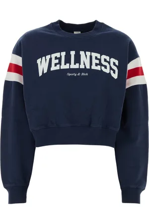 Sporty & Rich Sweathshirts & Hoodies, Dame, Blå, S, Uld, Stilfuldt Strikketøj Kollektion