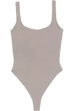 Entire Studios Top, Dame, Grå, L, Bomuld, Square Neck Bodysuit Satellite