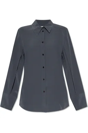 Victoria Beckham Bluser & Skjorter, Dame, Grå, M, Tyl, Silkeskjorte