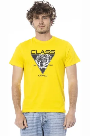 Roberto Cavalli Top, Herre, Gul, M, Bomuld, Gul Bomuld Herre T-shirt