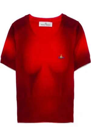 Vivienne Westwood Strik, Dame, Rød, L, Uld, Rød/sort Eli Top, Stilfuldt design