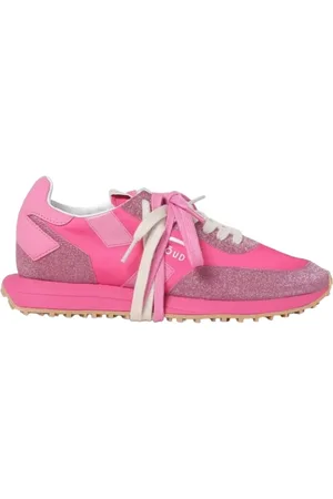 Ghoud Sko, Dame, Lyserød, 40 EU, Læder, Fuchsia Læder og Glitter Sneakers