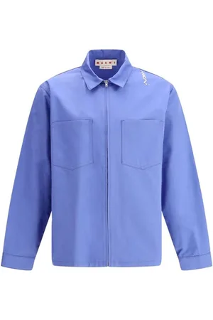 Marni Skjorte, Herre, Blå, M, Denim, Denim Lynlås Skjorte Moderne Design