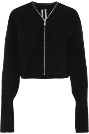 Rick Owens Strik, Dame, Sort, L, Uld, Batwing Strikjakke