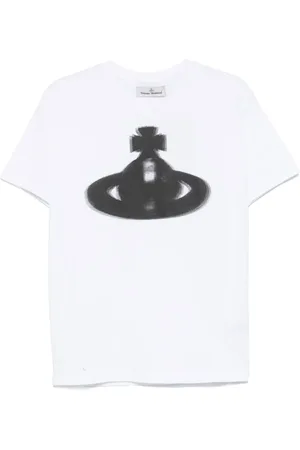 Vivienne Westwood Top, Herre, Hvid, L, Klassisk Hvid Halftone Orb T-Shirt