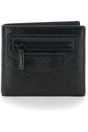 Balenciaga Tilbehør, Herre, Sort, ONE SIZE, Læder, Besat Sort Bifold Pung