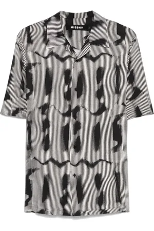 MISBHV Skjorte, Herre, Flerfarvet, M, Viskose Skjorte med Spray Design