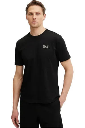 EA7 Top, Herre, Sort, L, Bomuld, Kortærmet T-shirt