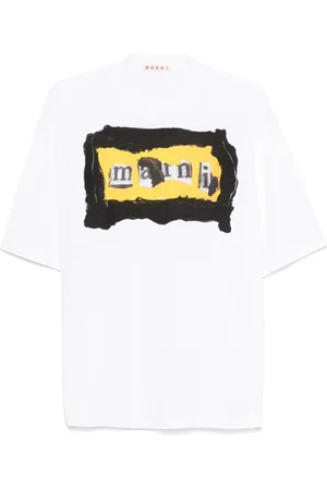 Marni Top, Herre, Hvid, XL, Bomuld, Afslappet Bomuld T-shirt