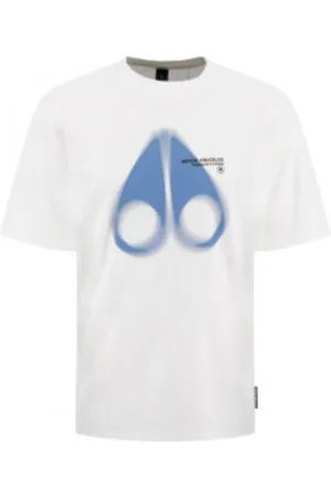 Moose Knuckles Top, Herre, Hvid, S, Bomuld, Afslappet Bomuld T-shirt