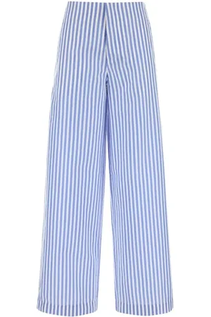 Serafini Bukser, Dame, Blå, S, Broderet Poplin Bukser