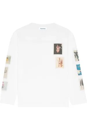 Etudes Top, Herre, Hvid, L, Bomuld, Afslappet T-shirt Polaroid Lange Ærmer