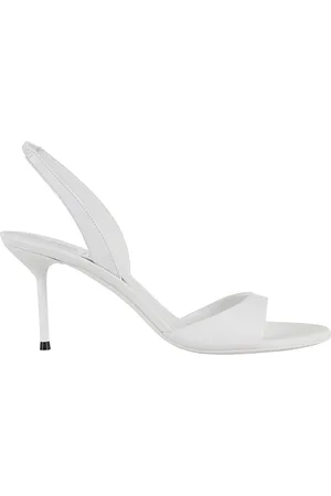 PARIS TEXAS Sko, Dame, Hvid, 36 EU, Læder, Hvid Slingback Sandal med Rund Tå