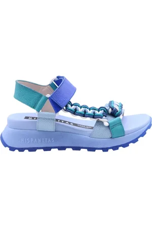 Hispanitas Sko, Dame, Blå, 36 EU, Uld, Stilfulde Sandaler med Corna Detaljer