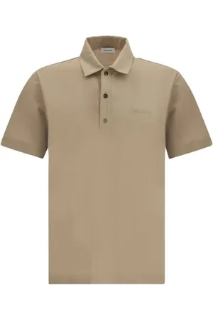 Salvatore Ferragamo Top, Herre, Brun, S, Bomuld, Logoed Bomuldspolo med Signaturbroderi