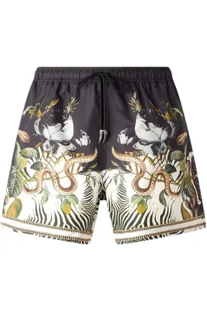 Roberto Cavalli Badetøj, Herre, Flerfarvet, 2XL, Fang Animal Print Badeshorts