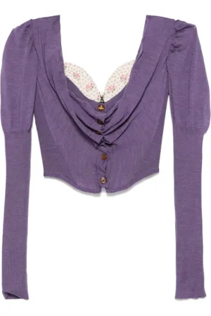 Vivienne Westwood Strik, Dame, Lilla, S, Lilla Korset Cardigan