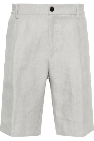 ELEVENTY Shorts, Herre, Grå, W36, Linned, Casual Linen Grå Bermuda Shorts