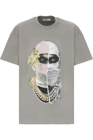 Ih Nom Uh Nit Top, Herre, Grå, L, Bomuld, Grå Bomuldst-shirt med Print