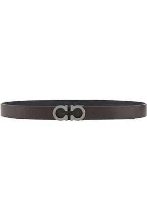 Salvatore Ferragamo Tilbehør, Herre, Sort, 100 CM, Læder, Gancini Logo Læderbælte