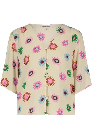 Fabienne Chapot Bluser & Skjorter, Dame, Flerfarvet, XS, Rayon, Starlet solmotiv halværmet bluse