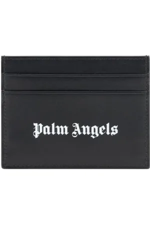 Palm Angels Tilbehør, Herre, Sort, ONE SIZE, Uld, Klassisk Logo Kortholder