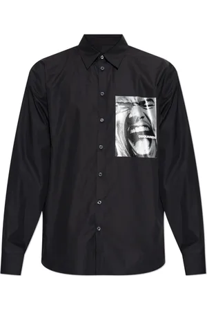 Dsquared2 Skjorte, Herre, Sort, S, Bomuld, Skjorte med print