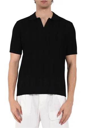 Paolo Pecora Top, Herre, Sort, L, Bomuld, Strikket V-hals sweater
