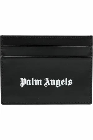 Palm Angels Tilbehør, Herre, Sort, ONE SIZE, Bomuld, Sort Pung med Tekstureret Logo Print