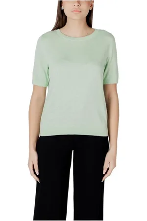 Street one Strik, Dame, Grøn, S, Bomuld, Alsidig kortærmet sweater