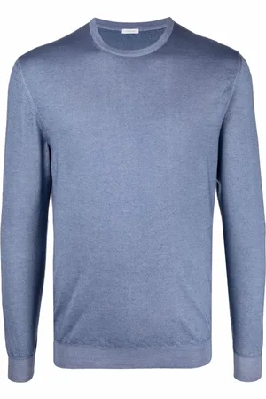 Malo Strik, Herre, Blå, XL, Uld, Blå Casual Sweatshirt til Mænd