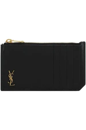 Saint Laurent Tilbehør, Herre, Sort, ONE SIZE, Ikonsk Kortholder med Møntlomme